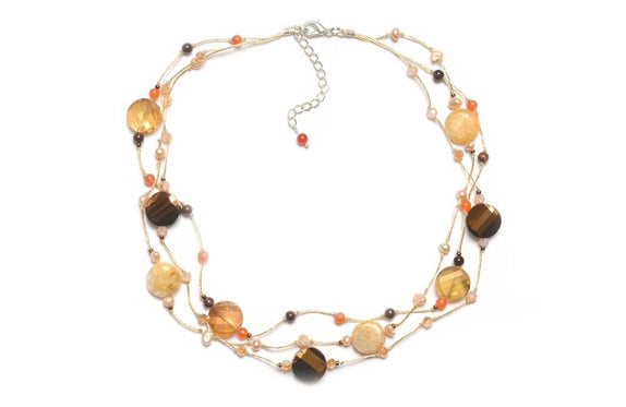 T55-01 : Silk & Stones Necklace