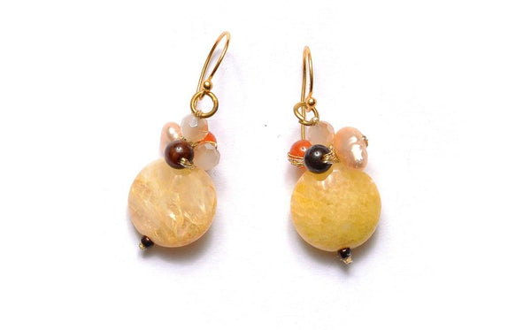T55-03 : Silk & Stones Earrings